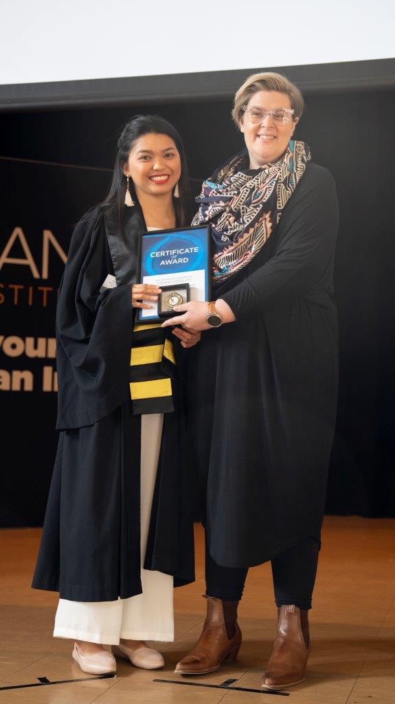 Vienna receiving her award at the ceremony