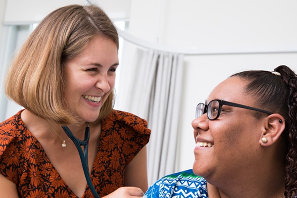 Photo: Dr Allison Hempenstall with a patient
