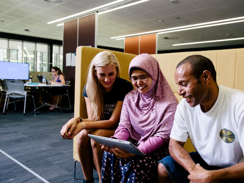 Students on the JCU Townsville campus